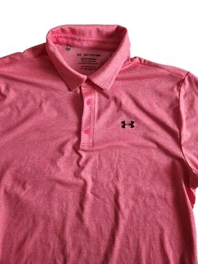 Under Armour The Playoff Polo Golf Shirt Men's 2XL Pink Performance Sports 